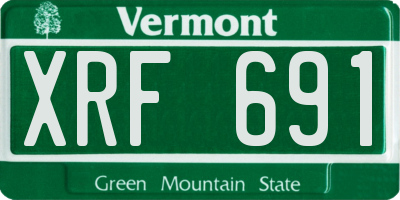 VT license plate XRF691