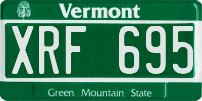 VT license plate XRF695