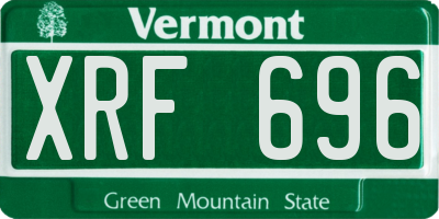 VT license plate XRF696