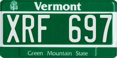 VT license plate XRF697