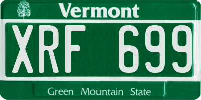 VT license plate XRF699