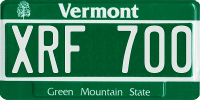 VT license plate XRF700