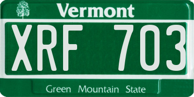 VT license plate XRF703