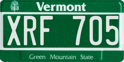 VT license plate XRF705