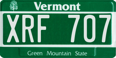 VT license plate XRF707