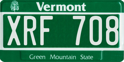 VT license plate XRF708