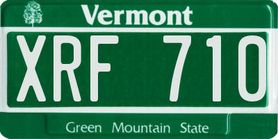 VT license plate XRF710