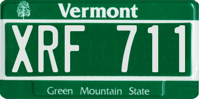 VT license plate XRF711