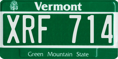 VT license plate XRF714