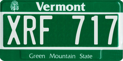 VT license plate XRF717