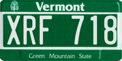 VT license plate XRF718