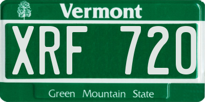 VT license plate XRF720