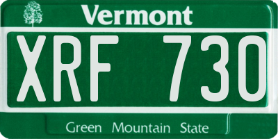 VT license plate XRF730