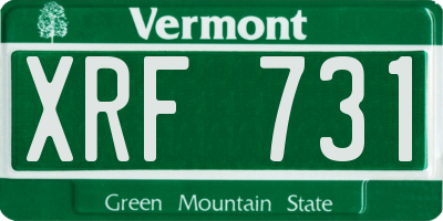 VT license plate XRF731