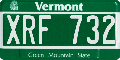 VT license plate XRF732