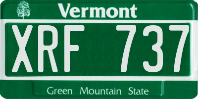 VT license plate XRF737