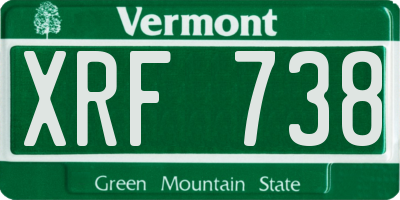 VT license plate XRF738