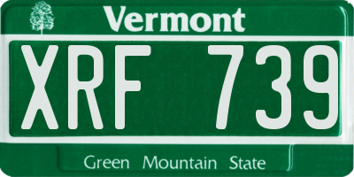 VT license plate XRF739