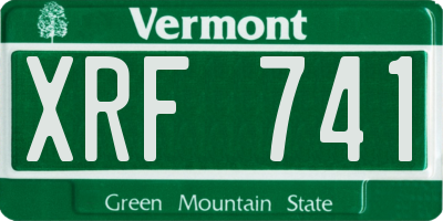 VT license plate XRF741