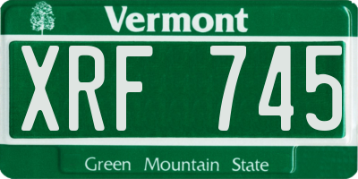 VT license plate XRF745