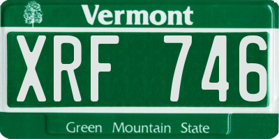 VT license plate XRF746