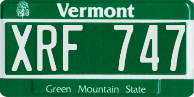 VT license plate XRF747