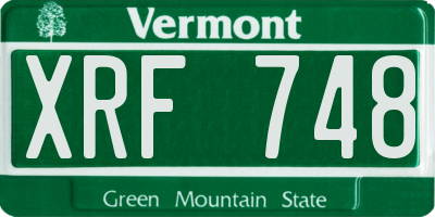 VT license plate XRF748