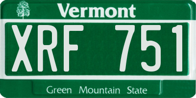 VT license plate XRF751