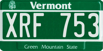 VT license plate XRF753