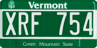 VT license plate XRF754