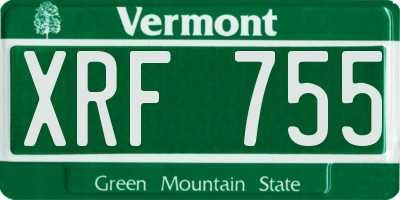 VT license plate XRF755