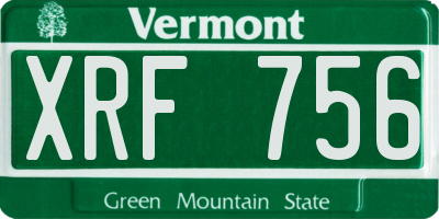 VT license plate XRF756