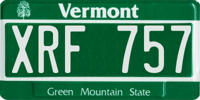 VT license plate XRF757