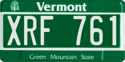 VT license plate XRF761