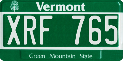 VT license plate XRF765