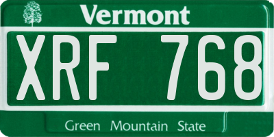 VT license plate XRF768