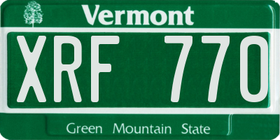 VT license plate XRF770