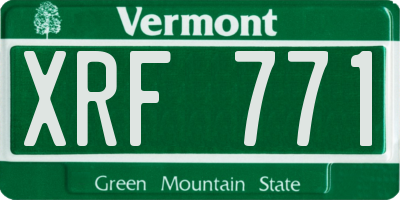 VT license plate XRF771