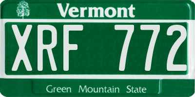 VT license plate XRF772
