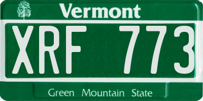 VT license plate XRF773