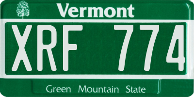 VT license plate XRF774