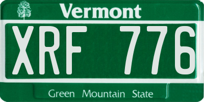 VT license plate XRF776