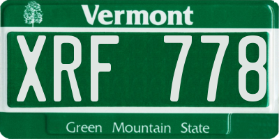 VT license plate XRF778