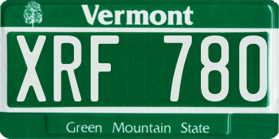 VT license plate XRF780