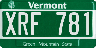 VT license plate XRF781