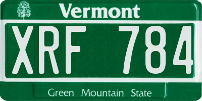 VT license plate XRF784