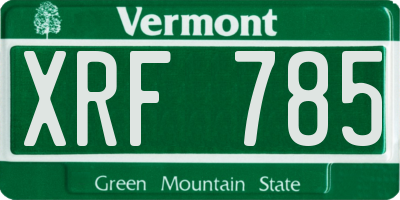 VT license plate XRF785
