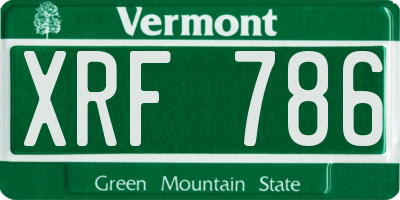 VT license plate XRF786