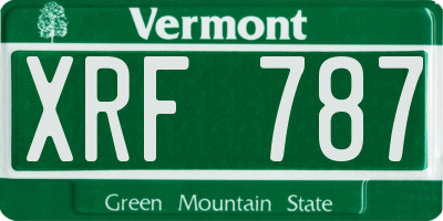 VT license plate XRF787