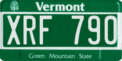 VT license plate XRF790